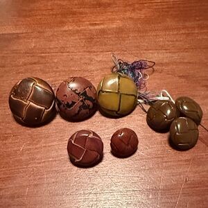Vintage Brown and Green Buttons Set